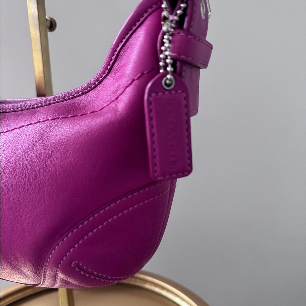 Coach Soho Demi Hobo Hot Pink Leather Vintage Small Shoulder Bag Y2K 9541 Rare - Picture 2 of 14